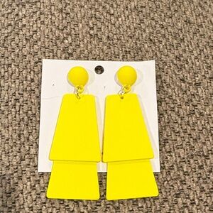 Yellow Geometric Drop Earrings - Women Accessories
